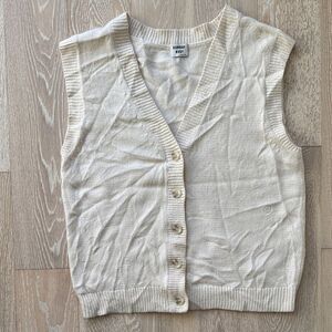Sunday Best Preston Merino Wool-Blend Sweater Vest Cream SzS
